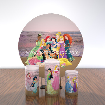 009 Disney Princess Newborn Baby Birthday Party Backdrop